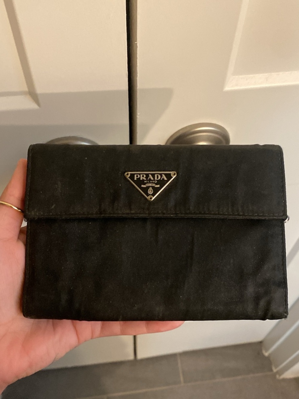 Prada Black Nylon Messenger Bag with Leather Trim - Picture 5 of 6